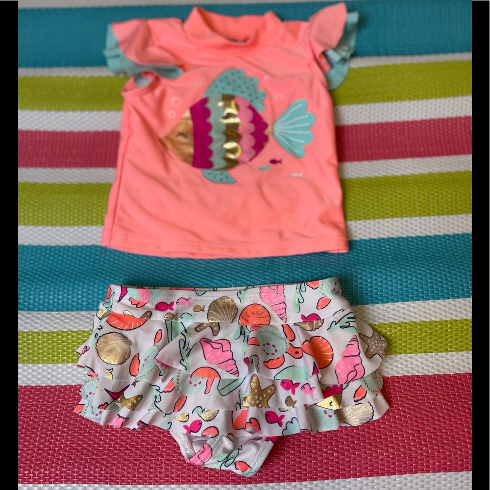 Wetsuit Club 2 Piece Fish & Sea Life Swimsuit 2T